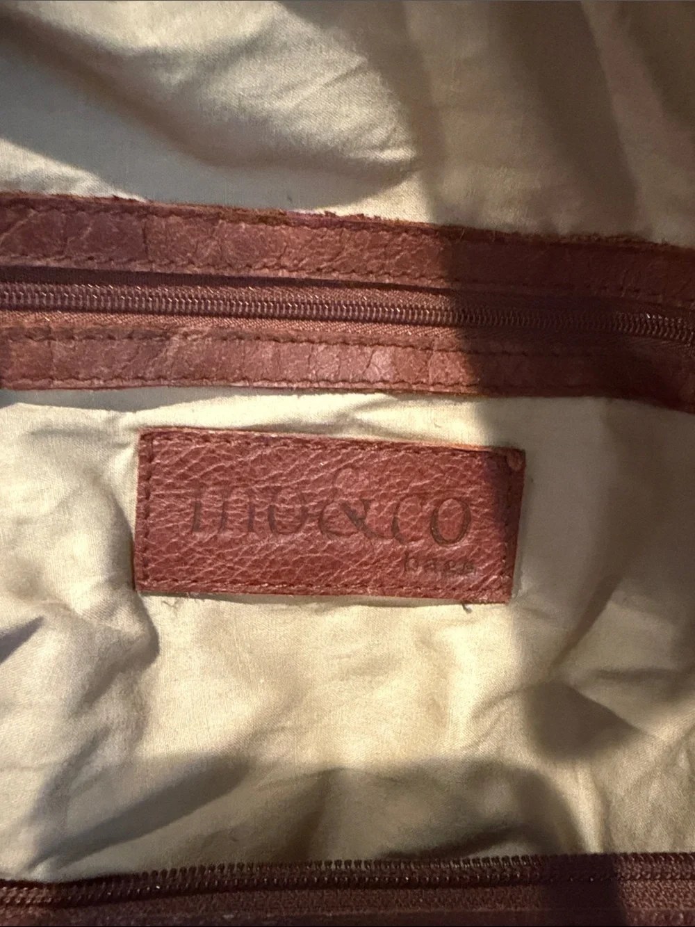 Boho Quilted Red & Orange Shoulder Satchel with Brown Leather Trim